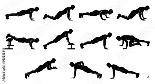 腕立て伏せのシルエット