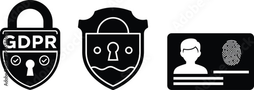Gdpr data protection and privacy icons