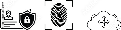 Digital identity and cloud security icons