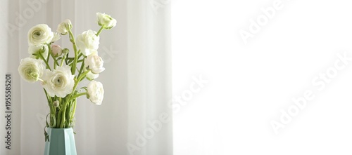 Vase with bouquet of beauti...