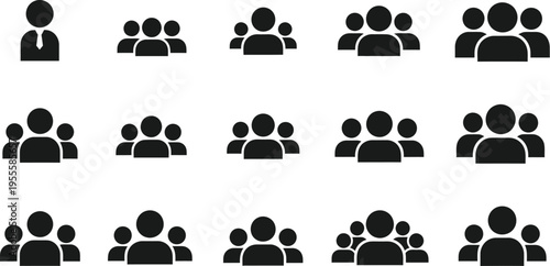 People, profile icon in various group configurations. 