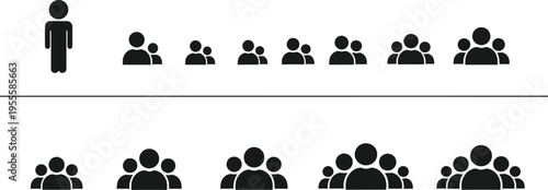 People, profile icon in various group configurations. 