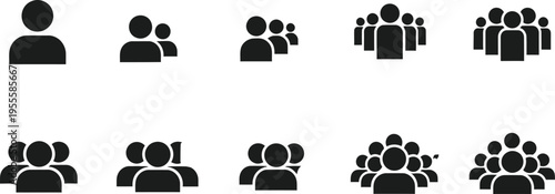 People, profile icon in various group configurations. 