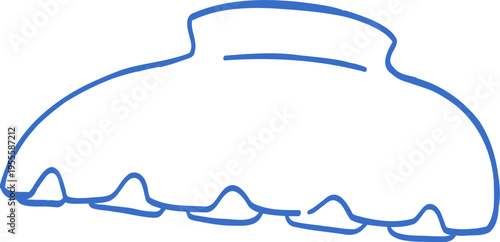 Elegant Cute Hair Claw Clip Line Art Illustration