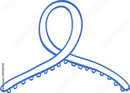 Elegant Minimal Hair Claw Clip Line Art Illustration