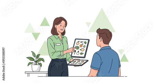 Healthy Food Choices: Nutritionist Advises Customer on Organic Produce Options