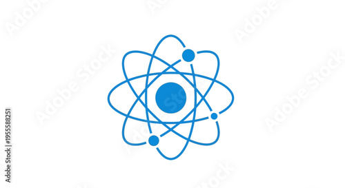 A Clear and Concise Illustration of an Atom's Structure Against a White Background