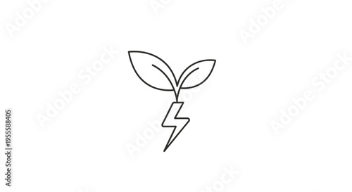 Minimalist Illustration of Green Energy Concept Symbolizing Renewable Power Generation