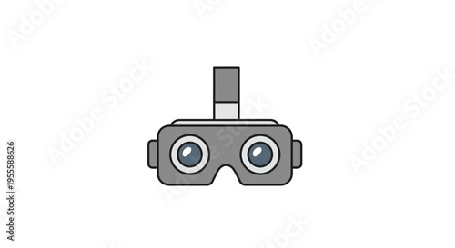 Minimalistic illustration of a virtual reality headset against a plain white background