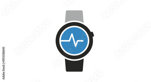 Smartwatch Illustrative Depiction Emphasizing Vital Signs and Health Monitoring Details