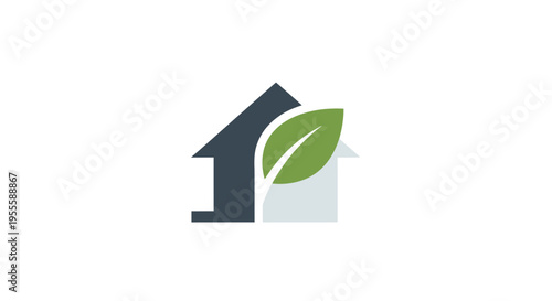 Eco-friendly house logo design showcasing sustainable living and green architecture concept