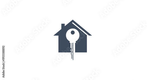 House Key Icon: A Simple Graphic Illustrating Home Ownership or Real Estate