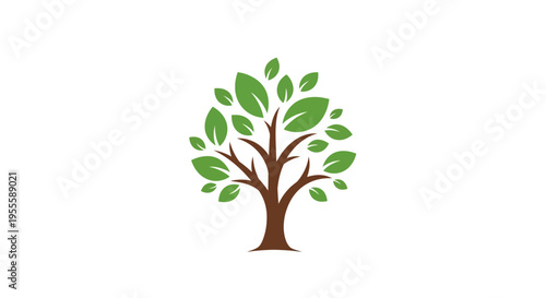 Minimalist tree graphic on white background, suitable for diverse symbolic representations