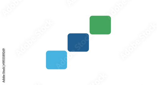 Abstract illustration of ascending steps composed of color blocks, representing progress