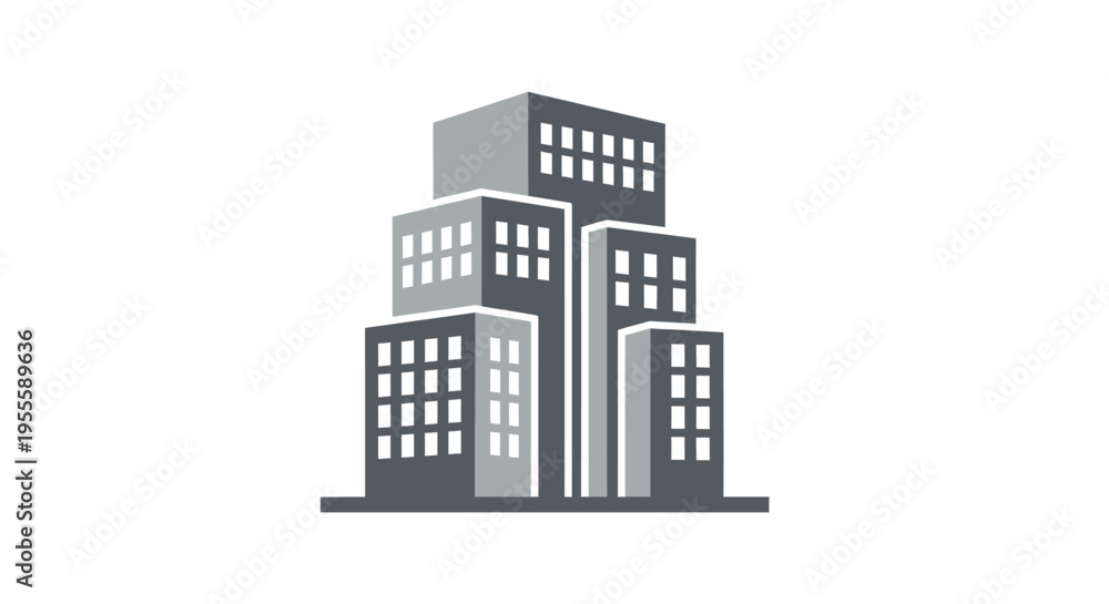 Fototapeta premium Minimalist representation of urban structures, showcasing modernity and architectural design