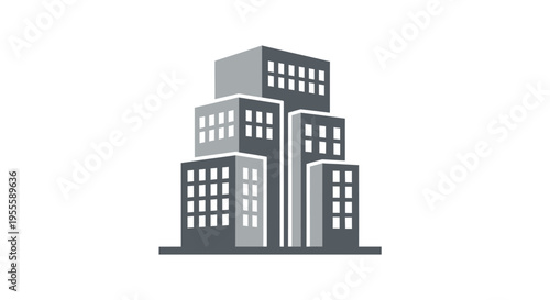 Minimalist representation of urban structures, showcasing modernity and architectural design