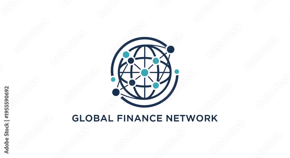 Fototapeta premium A Modern Graphic Illustrating a Worldwide Financial Network and Its Interconnected Systems