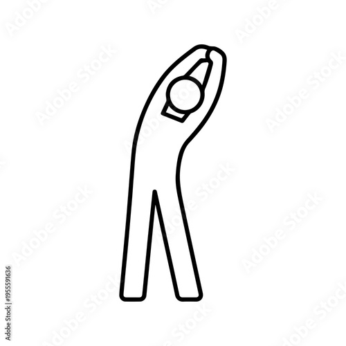 man stretches line icon vector
Vector line icon on a white background
