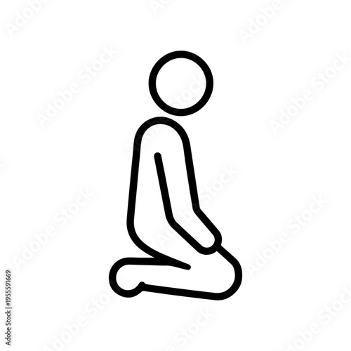 man on his knees line icon vector
Vector line icon on a white background