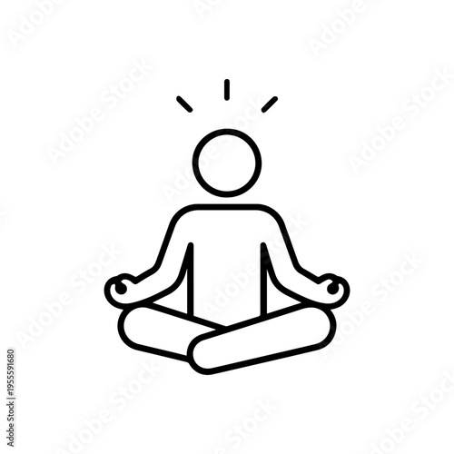 man meditating line icon vector
Vector line icon on a white background