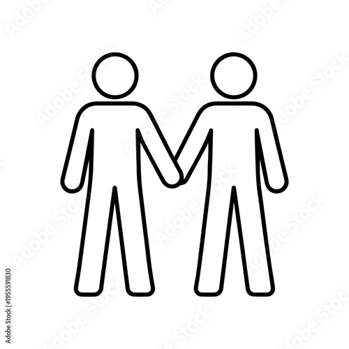 two people holding hands line icon vector
Vector line icon on a white background