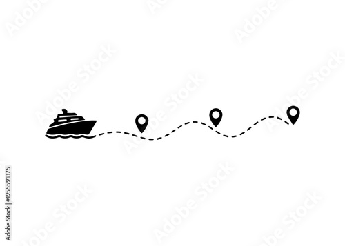 ship route line icon vector
Vector line icon on a white background