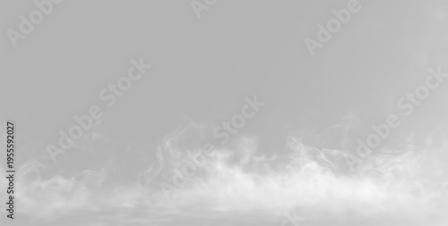 Obraz na płótnie Heavy dry ice smoke and liquid nitrogen vapor flow on transparent background