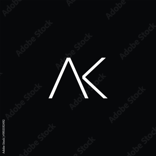 AK Letter Logo Design. Creative Modern A K Letters icon vector Illustration.