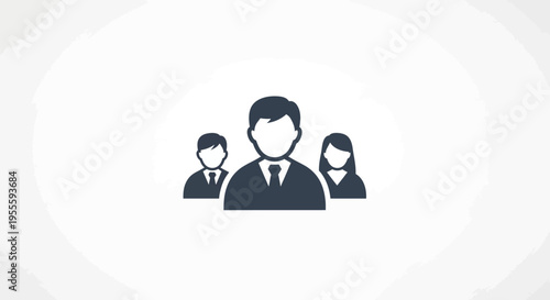 Minimalist graphic icon of a team representing business, collaboration and teamwork.