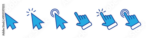 Mobile Touch and Mouse Pointer Interaction Icons