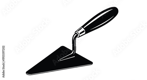 Silhouette of a putty knife with a triangular blade and handle