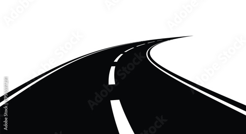 Silhouette of a winding road stretching into the distance