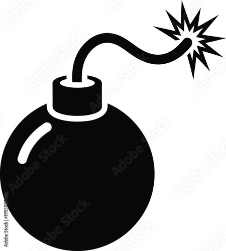 Silhouette of a bomb with a lit fuse