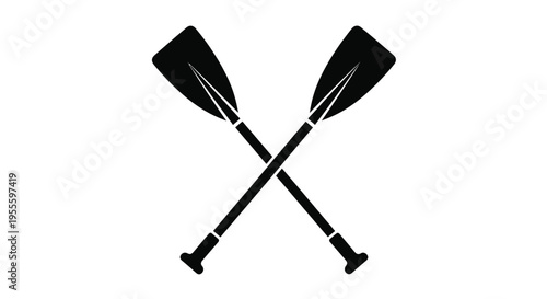 Silhouette of crossed oars or paddles