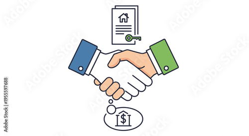 Business partnership handshake agreement concept.