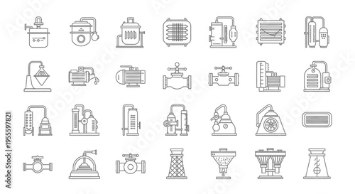 Industrial icons and symbols collection.