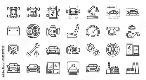 Car Automotive Icons and Symbols.