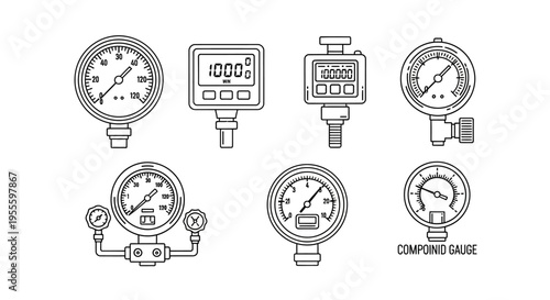 Industrial pressure gauges and meters.