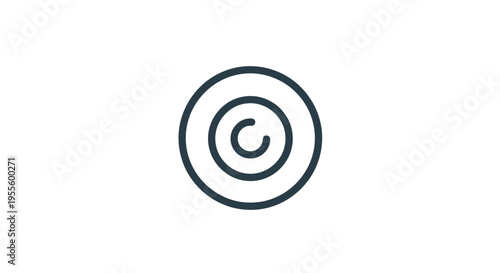 Copyright symbol icon in a circular design against a plain white background