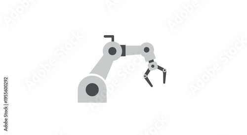 Industrial robotic arm illustration, depicting automation and advanced technology concepts