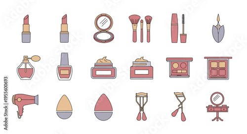 Vibrant makeup and beauty products for modern lifestyle Vector Art