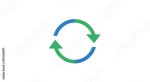 Abstract illustration of a circular refresh symbol with arrows showing cyclical process