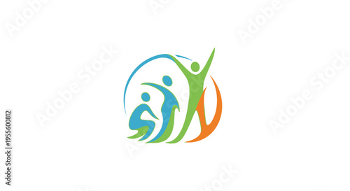 Abstract illustration of community support and inclusive representation in logo format