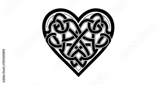 Celtic heart design with intricate knotwork