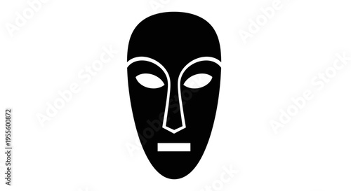 A black mask with white details