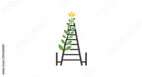 Illustration depicting growth, potential, and success, symbolizing achievement through ascent and