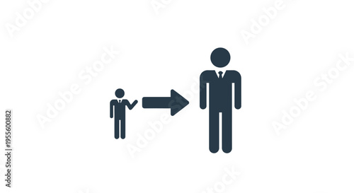 Illustration depicting personal growth and career advancement within a professional environment