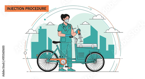 Nurse on Cargo Bike Delivers Vaccine in Urban Setting