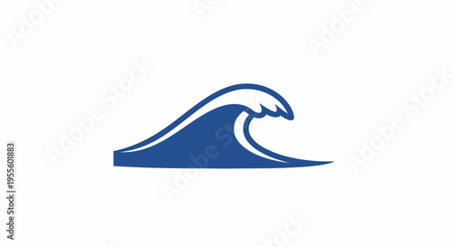 Minimalist wave illustration depicting ocean movement, perfect for various design applications