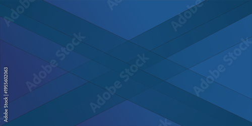 Dark blue gradient background with diagonal blue line pattern. Vector horizontal template for digital lux business banner,